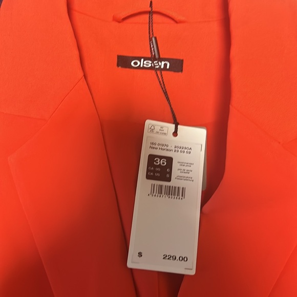 NWT Olsen bright red blazer - Picture 3 of 5